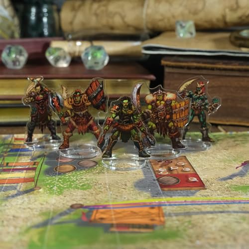 Skinny Minis Orcs Miniatures Set, 12 Flat Minis, D&D Compatible, 2D Acrylic Figures for Tabletop RPGs, 5e & Pathfinder Monster Minis