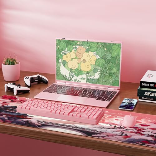 FreeNook Japanese Large Gaming Mouse Pad 31.5 x 11.8 in Computer Mouse Pad Anime Gaming Mousepad, Expanded Architecture Cute Desk Pad with Nop-Slip Suitable for Home Office - color: Cherry Tree, size: 31.5L x 11.8W inches
