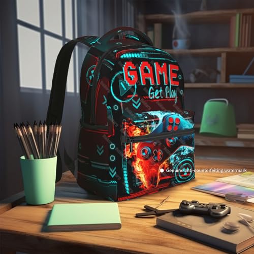 School Backpack for Boys- Video Game Backpacks Boys Backpack for Kids Children Teens Elementary Middle School - Students Bookbag Ages 6-18, Game Bookbag Travel Back Pack - color: Gamepad