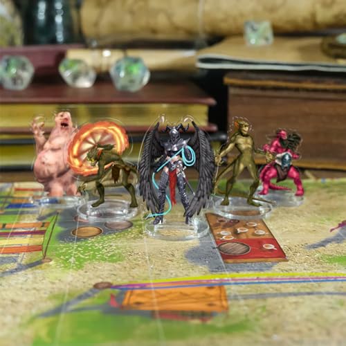 Skinny Minis Devil Miniatures Set, 16 Flat Minis with Bases for Tabletop Game, Infernal Monster Minis, D&D Compatible, 2D Pathfinder & 5e Minis for TTRPG