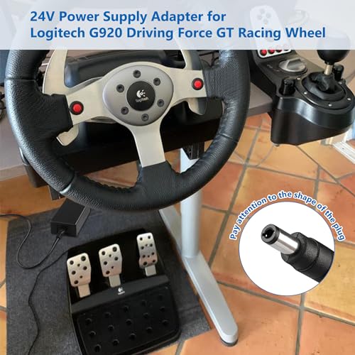 Replacement for Logitech G920 G29 Power Supply, 24V Power Adapter for Logitech Driving Force Racing Wheel G923 G25 G27 G940 GT Racing Wheel APD DA-42H24, AD10110LF, 190211-0010