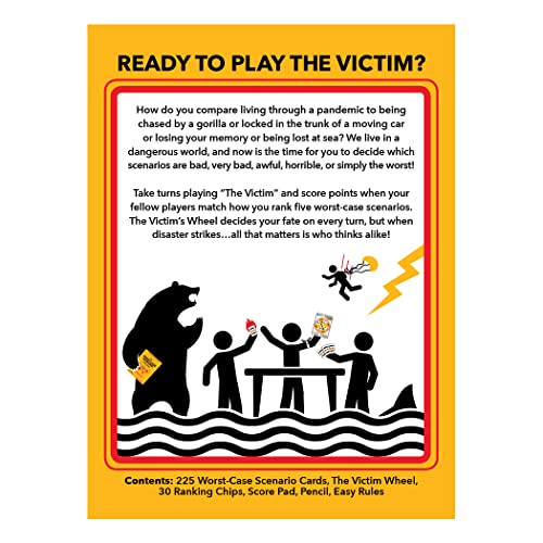 Moose The Worst-Case Scenario Card Game, Family Party Game, Ages 10+ | Rank worst-case scenarios 1-5 to score points, 3-6 players; card game for kids and adults ages 10+ - style: Family Version