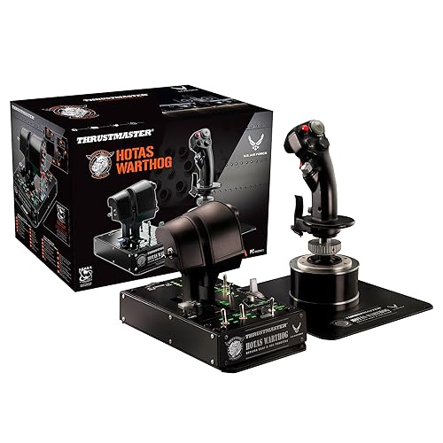 Thrustmaster HOTAS Warthog A-10C replica metal flight stick - PC | Hall-Effect 16-bit, detachable handle, 19 buttons, 3 hat switches, dual trigger, 6+ lb weighted base, T.A.R.G.E.T software - style: Flight Stick