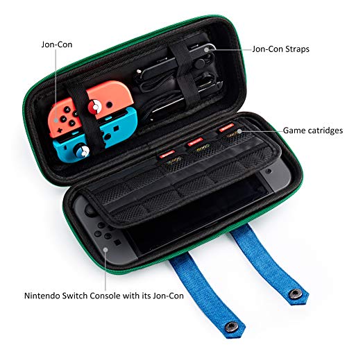FUNLAB Switch 2 Carrying Case Compatible with Nintendo Switch 2/1/OLED, Portable Hard Shell Switch Carry Case with 10 Game Card Slots for Travel - Green - color: Z-Green