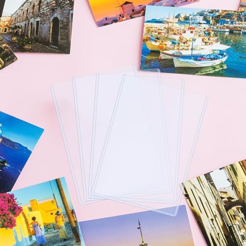 Vmiapxo 32 Pack 5" x 7" Hard Plastic Card Sleeves, Clear Rigid Protectors | Waterproof, Thick Card Holders, Double-sided Display, for Trading Cards, Sports Baseball Cards, Postcards, Photos, Pictures - size: 5" x 7"