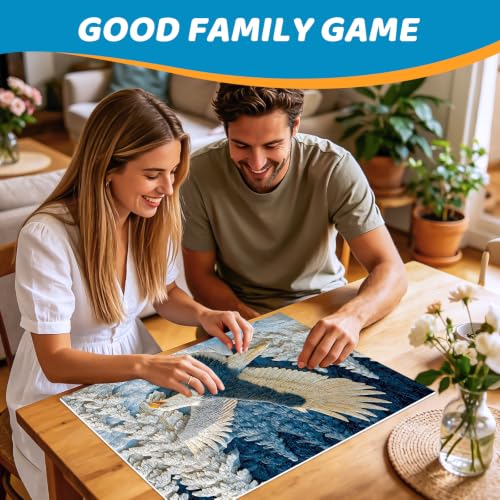 500 Piece Puzzles for Adults, Freedom Eagle Wildlife Puzzle for Teens Adults Seniors, Winter Forest Eagle Hard Jigsaw Puzzle, Nature Scenery Family Activity Great Gift for Family Friends, 20.5 x 15 In - style: Eagle Wildlife