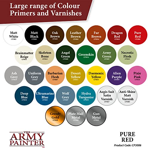 The Army Painter, Colour Primer Pure Red, 400 ml spray acrilico | Primer rosso puro per dipingere miniature Warhammer e Dungeons and Dragons - color: Pure Red