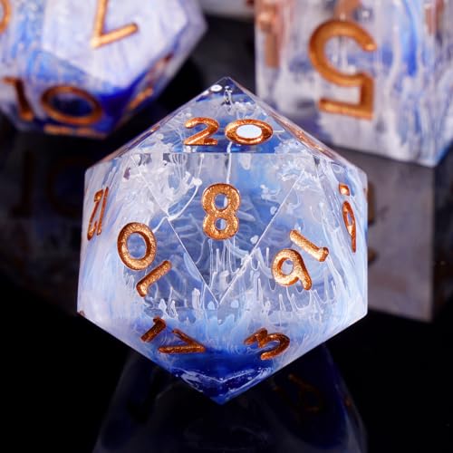 DND Dice Set, 7 Pcs Sharp Edge D&D Dice Polyhedral Resin Dice for Dungeons and Dragons RPG MTG Role Playing Table Games