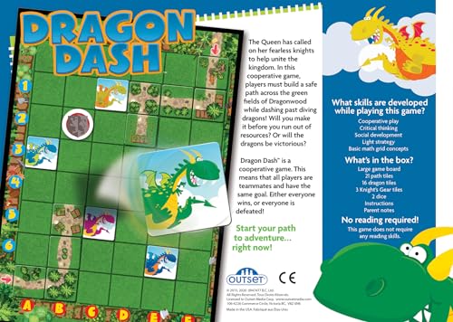 Dragon Dash Cooperative Board Game - No Reading Required - Encourages Teamwork and Critical Thinking for 2 to 6 Players Ages 5 and up by Outset