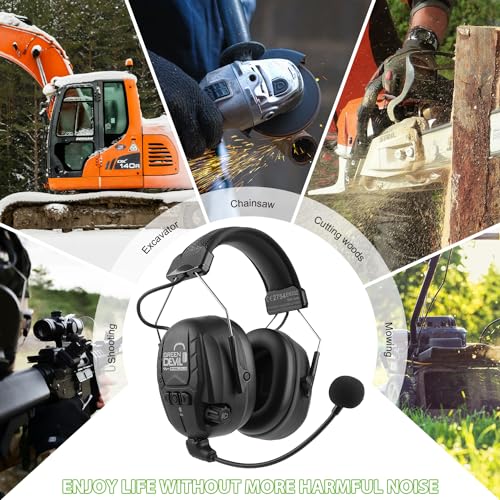 GREEN DEVIL Electronic Bluetooth Hearing Ear Protection Headphones With Boom Microphones 27dB Noise Cancelling Earmuffs - color: Grey