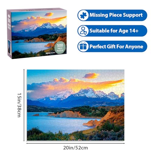 500 Pieces Puzzles for Adult, Jigsaw Puzzle 500 Piece for Seniors Puzzle Mountain Lake, Challenging Puzzle Gift for Mom Dad Friend Family Activity Games Nights Home Decor Wall Art 20.5x15IN - style: Mountain