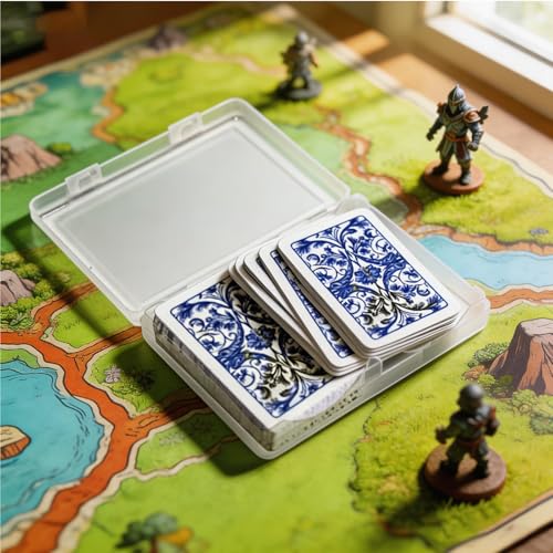 4 PCS Plastic Playing Card Deck Case, Clear Double Slot Card Organizer | Snaps Closed Empty Storage Box 2 Deck Card Holder for Business Sport Trading Card (Internal Size: 2.5 x 3.8 Inch)