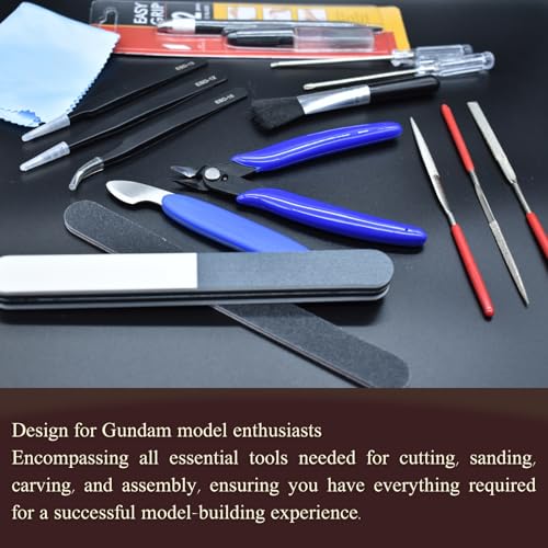 Gundam Model Tool Kit, 28pcs Adult Hobby Tools Set, Modeler Basic Tools Craft Set for Cars,RV, Airplanes, Buildings, Gundam, Robots Models Repair and Fix