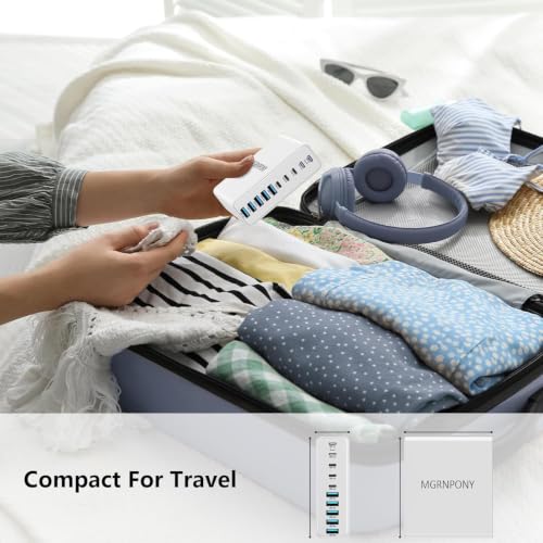 320W USB C Charger Block, 10-Port USB C Charging Station GaN III PD 65W Laptop Fast Charger Adapter for MacBook Pro/Air, DELL, iPad, iPhone, Samsung Galaxy White - color: White