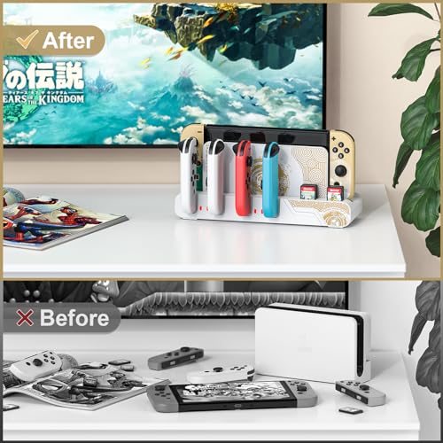 Switch Controller Charging Dock Compatible with Nintendo Switch OLED-The Legend of Zelda: Tears of The Kingdom Edition & Switch Model Joycon, Switch Charging Station for 6 Joycons, Game Storage Stand - color: Tears of the Kingdom Edition