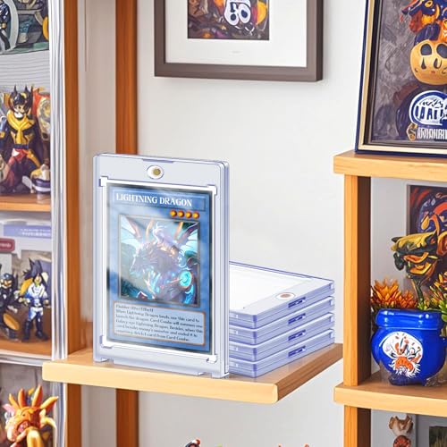 5 ct Magnetic Card Holders for Trading Cards, 35 pt Hard Cards Sleeves Case Fit for MTG Cards, Standard Cards, Sports Cards, Baseball Cards Toploaders