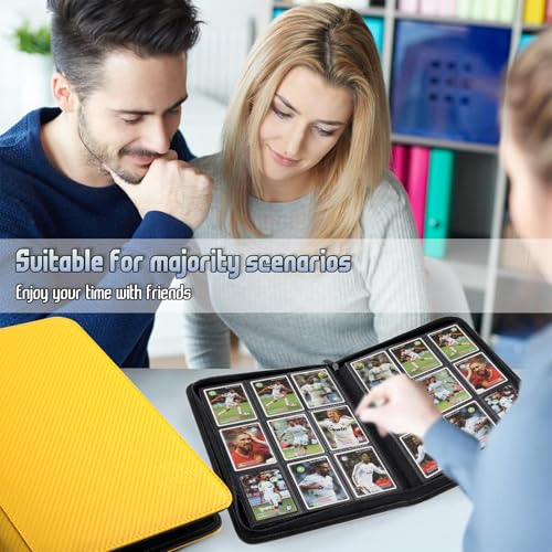 Trading Card Binder, Premium 9 Pocket Double Sided 540 Pocket PU Card Collection Binder, Collectible Trading Card Albums for MTG, TCG, Sport Card, Game Cards (Yellow 1) - color: Yellow 1