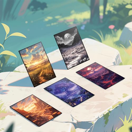MTG Card Sleeves - Scrubland(White Black) - Fantasy Dual Lands Series - Ultra Clear Front & Matte Finish Back, 100 Count Standard Size TCG Art Sleeves for Magic The Gathering - color: Scrubland(white Black)