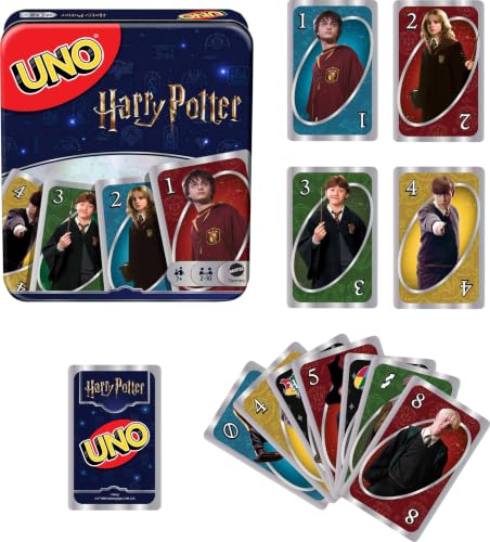 Mattel Games UNO Harry Potter Card Game with Storage Tin, Ages 7+ - style: UNO Harry Potter Tin