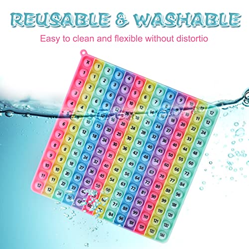Multiplication Game Table 12 X 12 Math Flash Cards 3rd Grade Fingertip Fidget POP Toy Board Create a Variety of Multiplication additions for Teachers,Educational Science Kits - size: 20cm Vertical Stripe Macaron