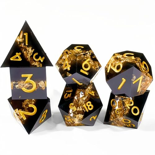 Dungeons and Dragons dice Set DND, polyhedral D&D Resin dice Set, Suitable for Role-Playing dice Game RPG Pathfinder DND dice Set - color: Ls-fine Sand Yellow