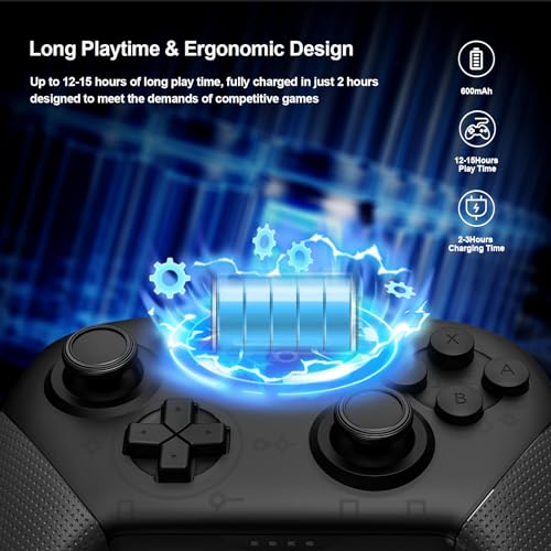 Wireless Pro Controller Compatible with Switch/Switch Lite/Switch OLED, Switch Remote Gamepad with Joystick, Double Vibration, Wake Up and Screenshot Function