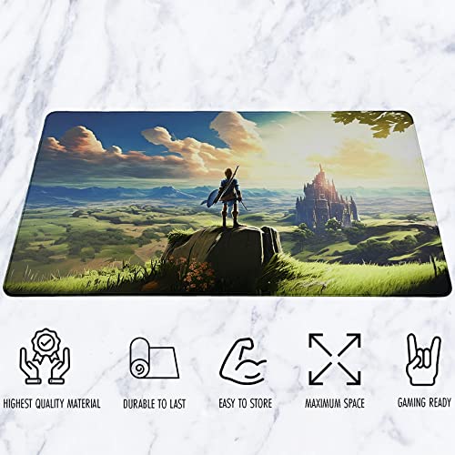 VNDL Gaming Mouse Pad XXL Extra Large Extended Non Slip - Anime Gaming Mouse Mat, Green, Black, Microfiber Cloth, Rubber, 31.5 x 15.7 in - color: Green, Black