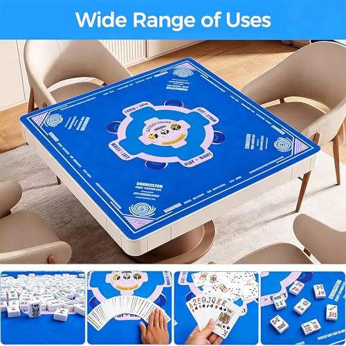 KRT Mahjong Mat 33" x 33" with Storage Bag Waterproof Rollable Game Mat | Anti-Slip; Noise-reducing; Widened and Thickened