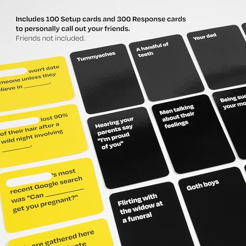 I Hate My Friends | Hilarious Roast Party Game for Adults | Ages 17+ | 100 Setup Cards, 300 Response Cards, 1 Marker, 3+ Players, Funny Friend Game, Gifts for Friends, Game Night, Group Game