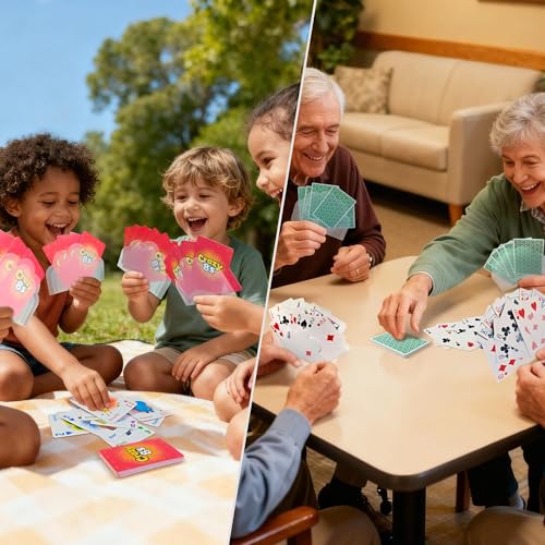 rokt&razo Card Holders for Kids & Seniors, 4-Pack, Lightweight Card Stand | Lightweight plastic card stands keep hands organized for poker, Rummy, Go Fish, Old Maid, family game nights and travel.