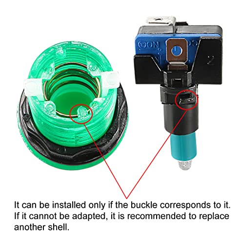 uxcell Game Push Button 33.5mm Round 12V LED Illuminated Push Button Switch with Micro Switch for Arcade Video Games Green 6pcs - color: Green