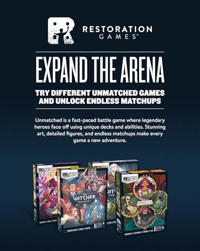 Restoration Games Unmatched The Witcher Steel & Silver | Strategy Board Game for Adults, Heroes Expansion with Double Sided Battlefield, 2-3 Players, 30 Min Playtime, Ages 9+