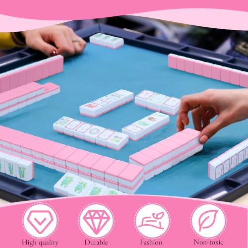 160 Pcs Pastel American Mahjong Tiles Set 1.2'' Melamine Engraved Double Layer Mah Jong Tile for Spring Christmas Beginners Friends Family Gatherings Game Night Party Gifts, Tiles Only - style: Spring