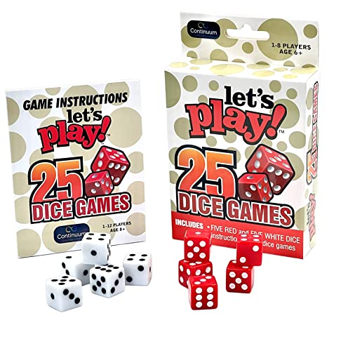 Continuum Games Let's Play 25 Games - Dice Games | Portable Family Dice Games, Fun for the Whole Family