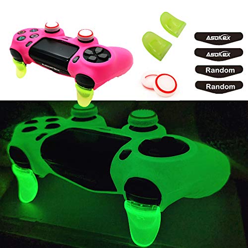 Ps4 Controller Skin Silicone Case Grip Glow in Dark Protective Cover for PS4/slim/Pro Dualshock 4 Controller(Glow Pink) - color: Glow Pink