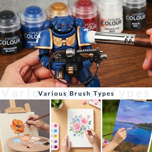 Miniature Paint Brushes Set – 22PCS Paint Brush Drybrush for Acrylic, Oil, Watercolor, Model Painting, Paint by Numbers & Crafts - size: 22 Brushes