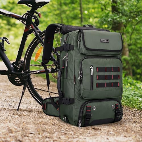 WITZMAN Carry on Travel Backpack for Men Airline Approved Fits 16" Laptop | Nylon 3 in 1 Luggage Duffle Bag with USB Charging Port, Shoe Compartment, For Weekend Getaway, Overnight Trip, B682 Green - color: 02.army Green