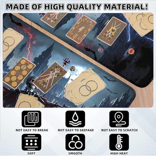 MTG Playmat Stitched Edges, MTG Mat 24 x 14 inches for MTG DTCG CCG RPG Trading Card Inked Game TCG Playmats Smooth Rubber Surface Battle - color: Pattern15