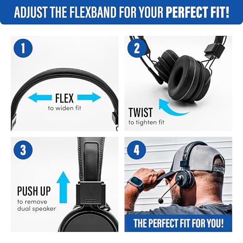 Blue Tiger Premium Elite Ultimate Single and Dual Ear 2-in-1 Bluetooth Headset – Professional Noise Cancellation Head Set with Microphone – USB-C Fast Charge & Long Battery Life