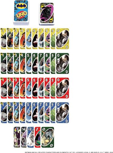 Mattel Games UNO Batman Card Game for Kids, Adults & Family with Collectible Deck & Special Rule Inspired by Batman Comics - style: UNO Batman