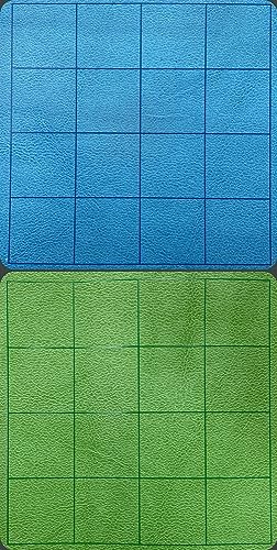 Chessex Play Mat – Mat: 1” Sq 2 Sided Blue/Green Megamat (Two Color Mat) - Smooth & Tough – Compatible with Tabletop RPGs – Accessories for Game Night