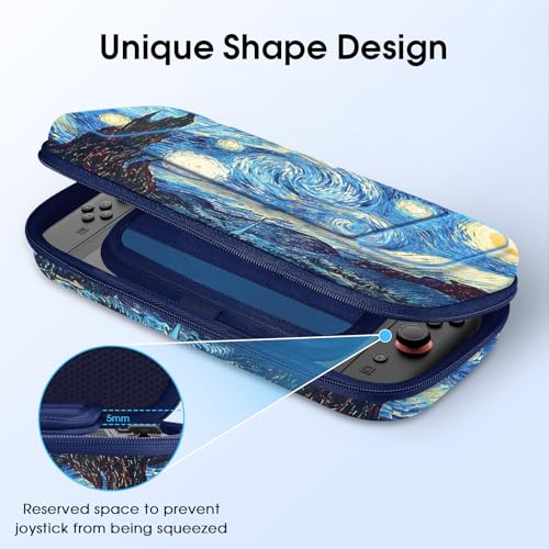 FINTIE Carrying Case for Nintendo Switch 2 (2025), Shockproof Hard Shell Switch 2 Case, Protective Cover Travel Bag with 19 Game Card & 2 Micro SD Card Slots & Inner Pocket (starry night) - color: starry night