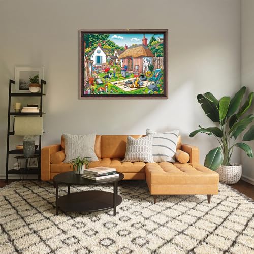 Puzzles for Adults 1000 Pieces, Warm Courtyard Jigsaw Puzzle with 1:1 HD Poster, Perfect Interlocking No Dust, Stress Relief Ideal Gift for Family Games - color: Warm Courtyard