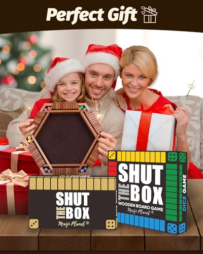 12" Upgraded Shut The Box Game Wooden Math Dice Board Game 2-4 Players | Table Games for Family Night Classroom Travel, Gifts for Group Kid Adult Senior, Camp Party Bar, Easy Quick and Fun - size: 12in