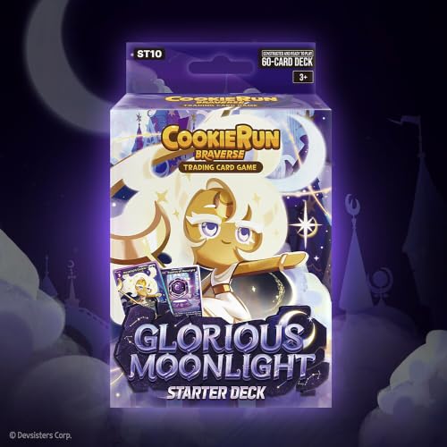 CookieRun TCG: Starter Deck - Glorious Moonlight - Purple Legendary Cookie Moonlight, Ready-to-Play Character Deck, Braverse Trading Card Battle Game - color: Purple