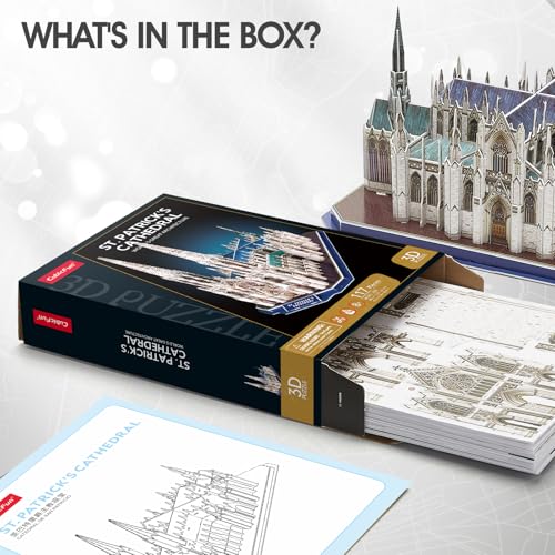 CubicFun St. Patrick's Cathedral New York 3D Puzzle, 117 Pieces, Ages 10+ - style: 1 USA | St. Patrick's Cathedral