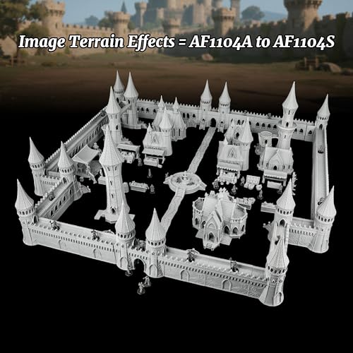 AUSPDICE Gothic City Guard Minis, 25mm Soldiers for TTRPGs, AF1104 S | 8pc Unpainted Human Soldier Figures with Polearms, Bow and Crossbow for Tabletop Gaming, Fantasy City Patrols, Armed Sentries - color: Af1104 S City Guard Warrior