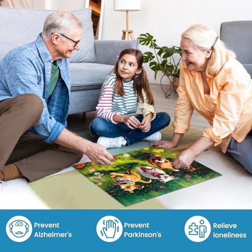 6 Pack 24 Large Piece Puzzle for Seniors Paper Dementia Puzzles for Elderly Adults Easy Puzzle Hummingbird Turtle Dog Panda Jigsaw Puzzle Activities for Elderly Seniors Gift | Hummingbird Turtle Dog Panda Jigsaw Puzzle for Adults Activities for Elderly Se