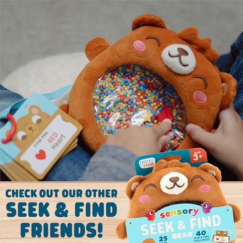 Chuckle & Roar Seek & Find Polar Bear Plush, Toddler Travel Toys, Ages 3+ | No-Reading Play, Back Pouch Storage, 25 Hidden Treasures, 40 Picture Challenges, Toddler Sensory Toys - style: Polar Bear