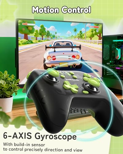 GeekShare Hall Effect Switch Controller for Switch 2/1/OLED/Lite, PC Steam, Mobile | Wireless Bluetooth & Wired, 1000mAh Battery, 6-Axis Gyro, Dual Vibration, RGB Light - The HEI Series - size: Controller only